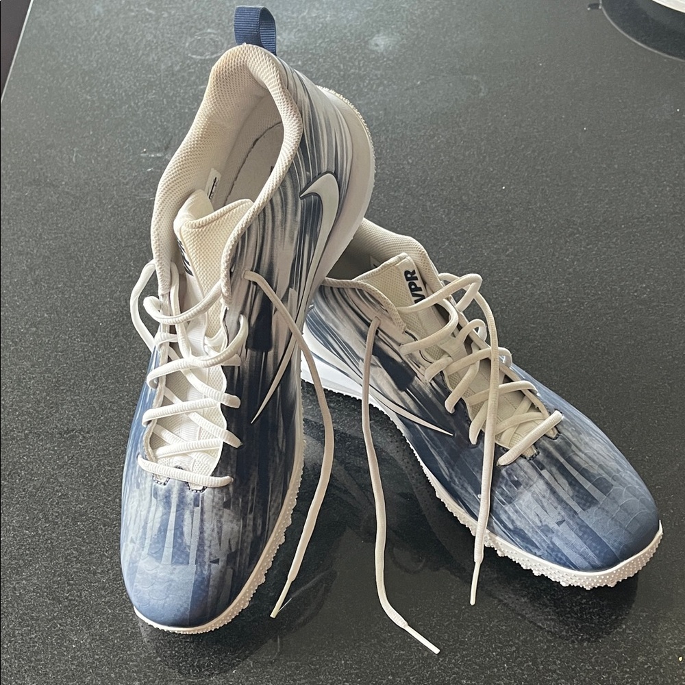 Nike Men's Blue and White Athletic Shoes VPR Lacrosse